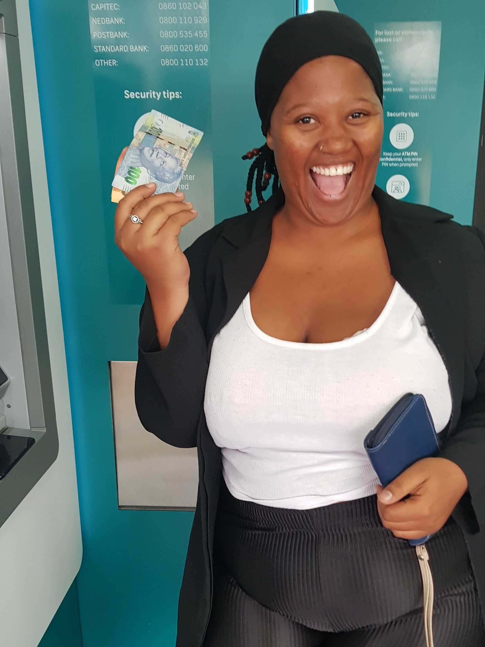We achieved a major milestone when, for the first time, Chantelle successfully converted her crypto-based Basic Income into FIAT and withdrew ZAR from the ATM.